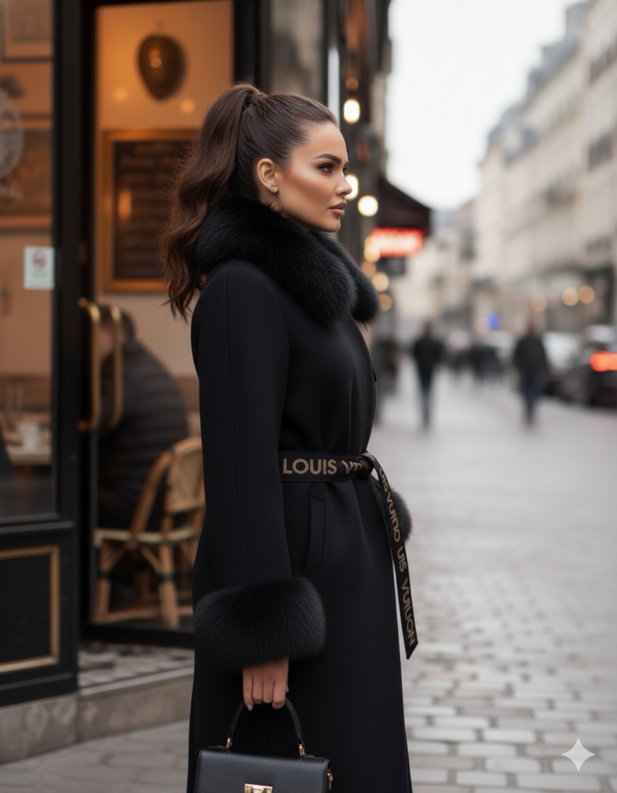 Fur-Lined Cashmere (Black)