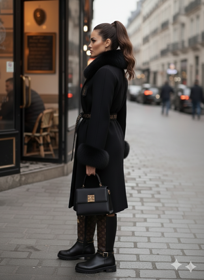 Fur-Lined Cashmere (Black)