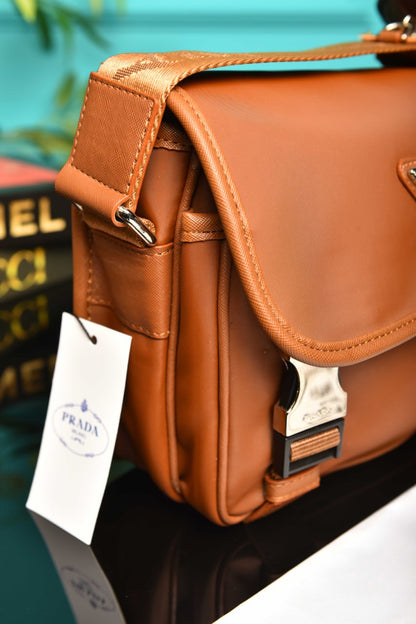 PRD - Nylon and Saffiano Leather Bag with Strap